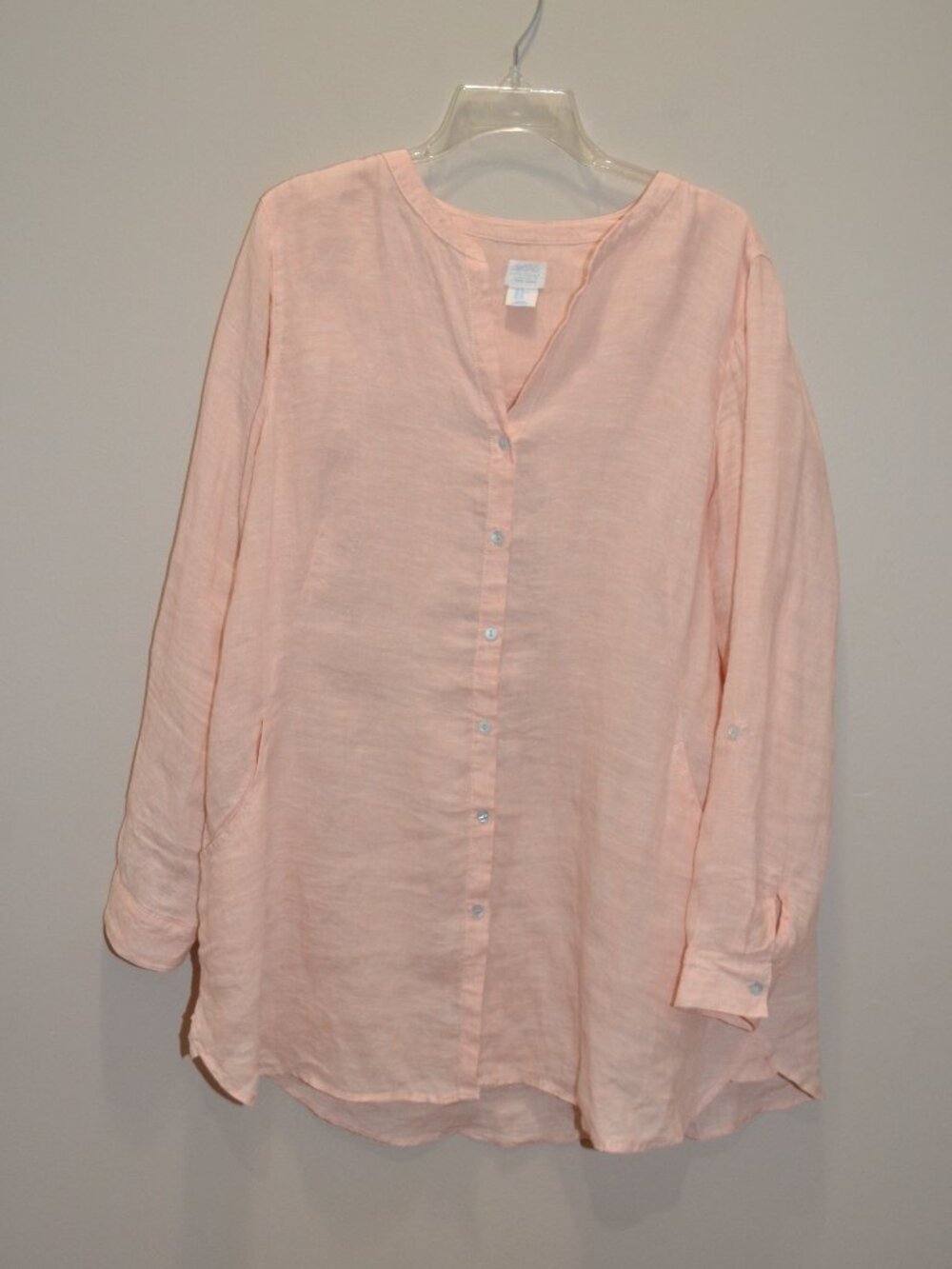 Sigrid Olsen Womens XL Linen Oversized Tunic Pockets Lagenlook Coastal Beachy - Picture 7 of 9